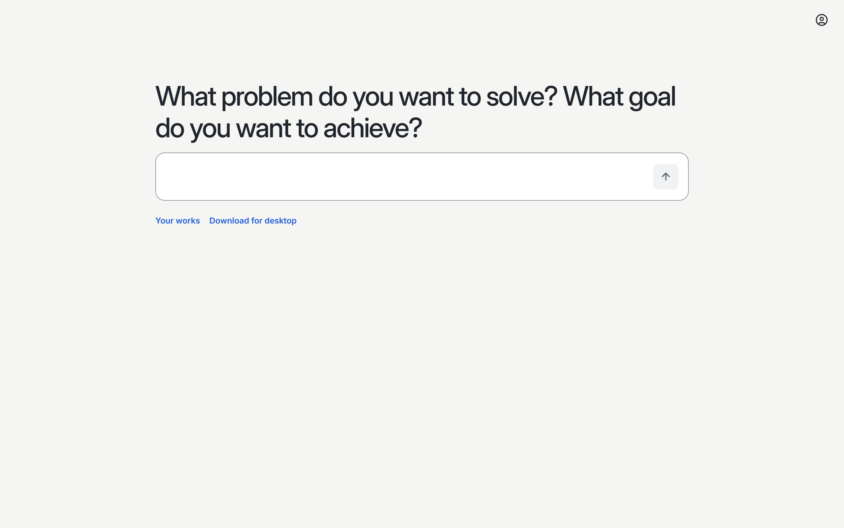 The Conteenua home: one box under “What problem do you want to solve? What goal do you want to achieve?”